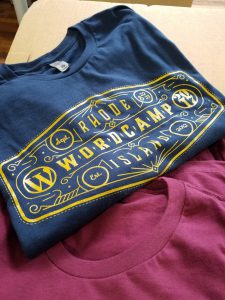 T-shirts from WordCamp RI 2017